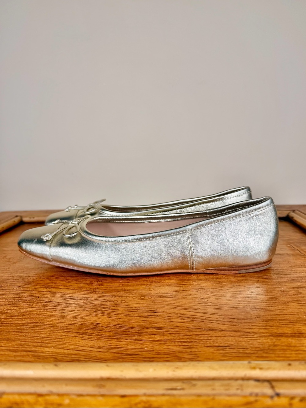 Talbots Blaine Metallic Napa Ballet Flats Size 6.5 Gold
